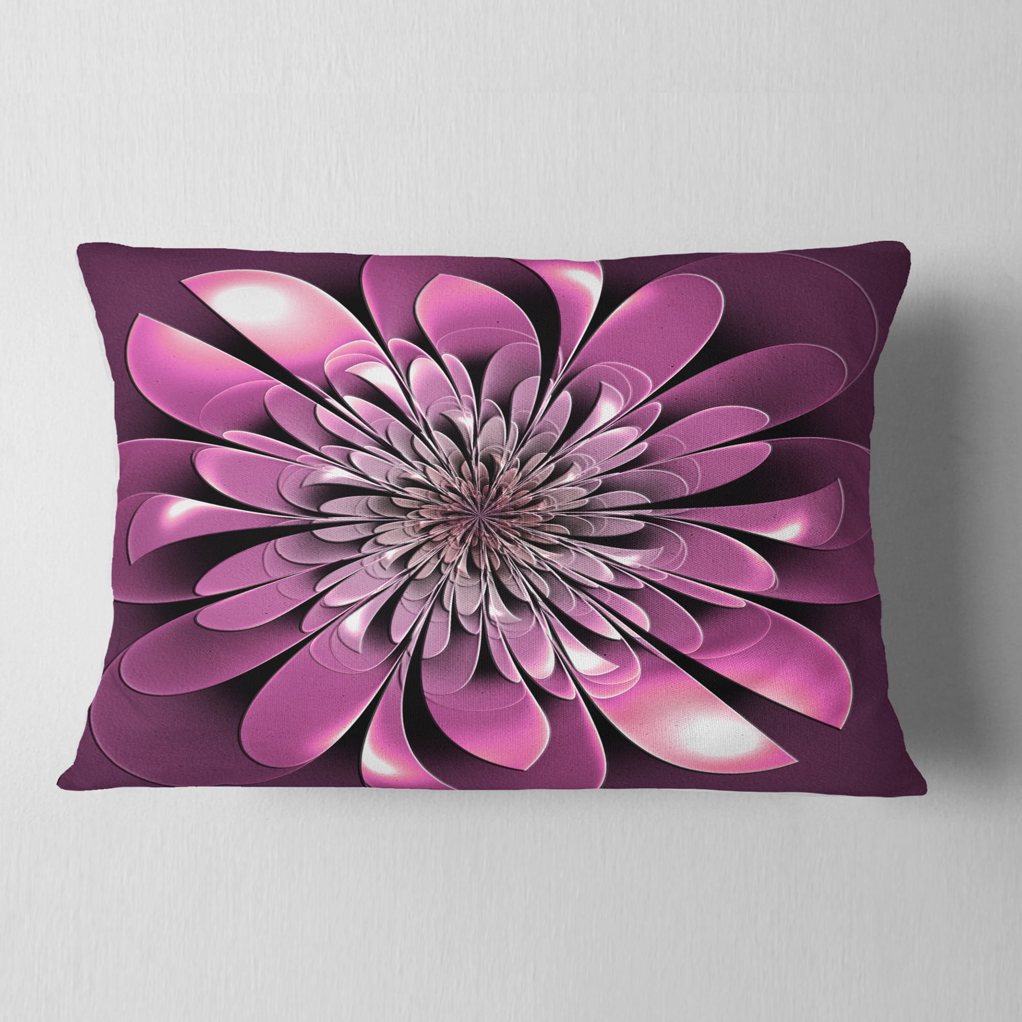 Designart 12" x 20" Purple Polyester Throw Pillow