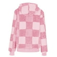 thumbnail image 6 of HAiming Womens Oversized Plaid Fleece Hooded Jacket Long Sleeve Fuzzy Drawstring Coat Trendy Clothes with Pockets, 6 of 6