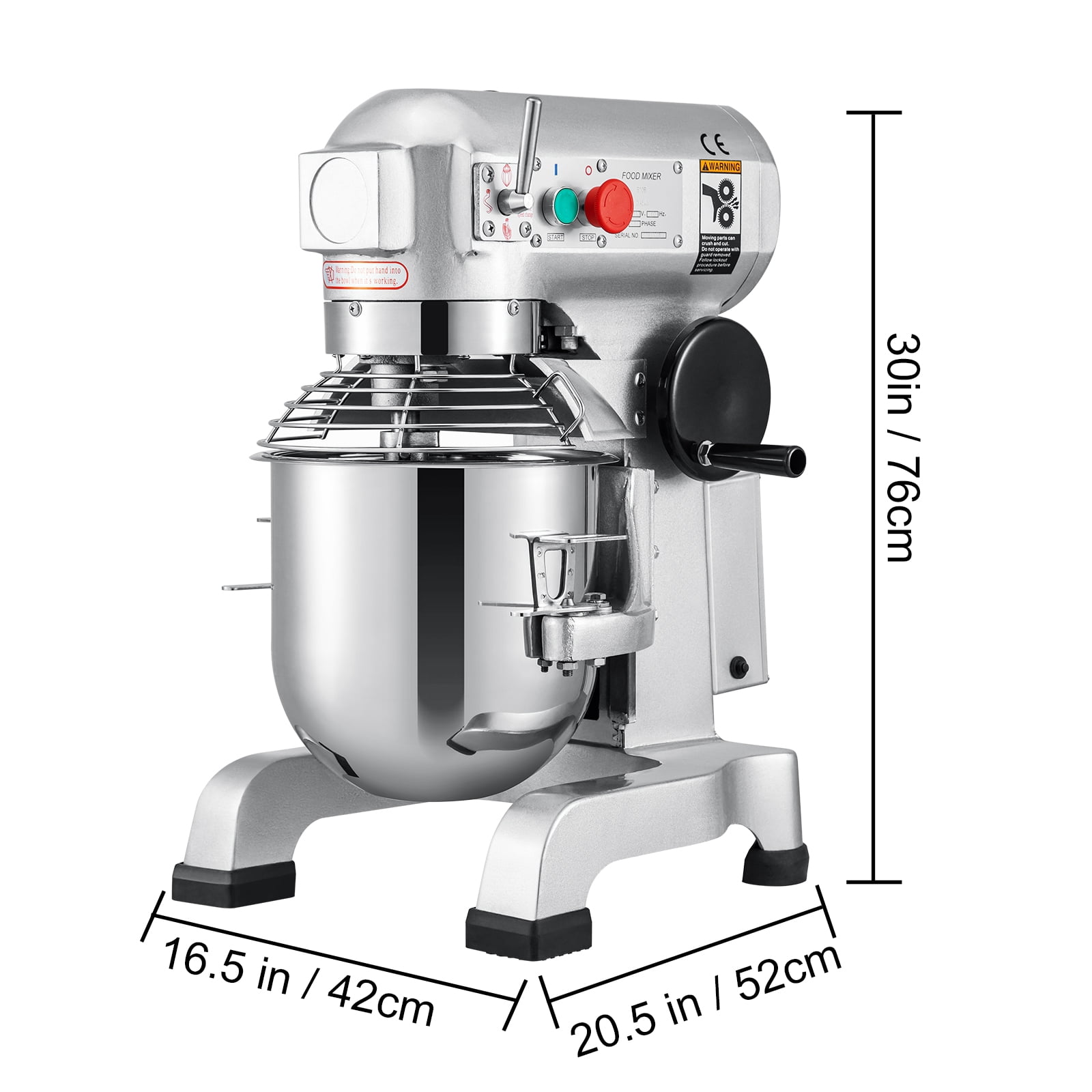 110V Commercial Food Mixer 30L Heavy Duty Dough Mixer Stand Mixer 3 Speeds  1250W