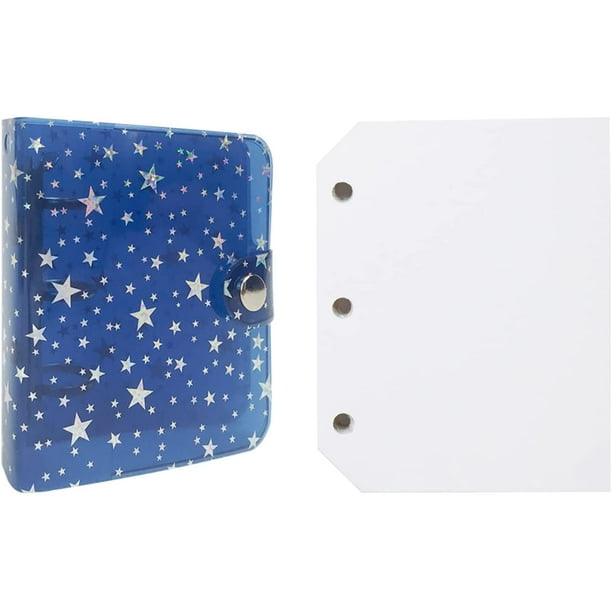 Mini 3 Holes Star Clear PVC Soft Binder Notebooks Cute Transparent  Refillable Binder Cover with Blank Inner 