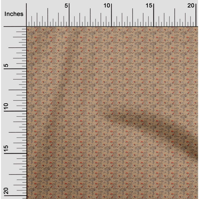 oneOone Georgette Viscose Dark Beige Fabric Artistic Tree Sewing Craft Projects Fabric Prints By Yard 42 Inch Wide