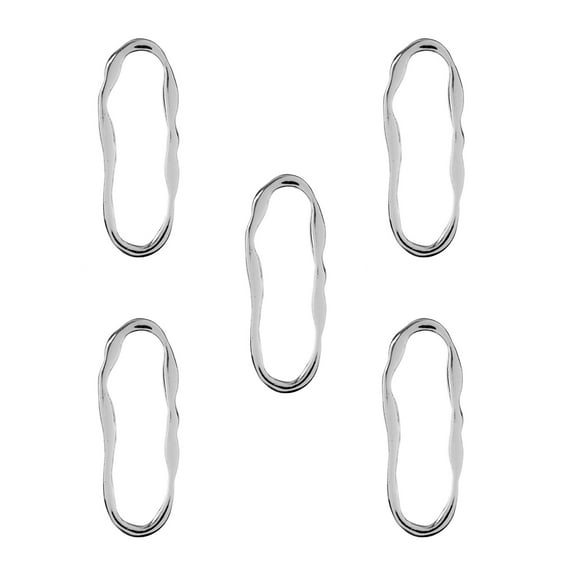John Bead Beadwork Findings 15pcs Silver Jewelry Findings Pendants | Organic Oval (5pcs x Pack of 3)