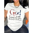 thumbnail image 2 of Large Size, Printed Letters, Casual Women's plus Size Round Neck Short Sleeves T-shirt Tee For Adult, Men, Women, Teen, Teenager, Adolescent, Youth, 2 of 8