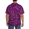 thumbnail image 3 of Honeii Colourful Glitter for Men's Short-Sleeved Button-Up Collared Shirt Featuring A Pocket, Perfect for Beach Vacations, And Travel Adventures.-3X-Large, 3 of 5