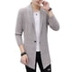 thumbnail image 2 of Suéteres de otoño e invierno para hombre Suéteres de punto extra largos para hombre Chaquetas Cárdigan de estilo largo para hombre Suéter de color sólido, 2 of 5