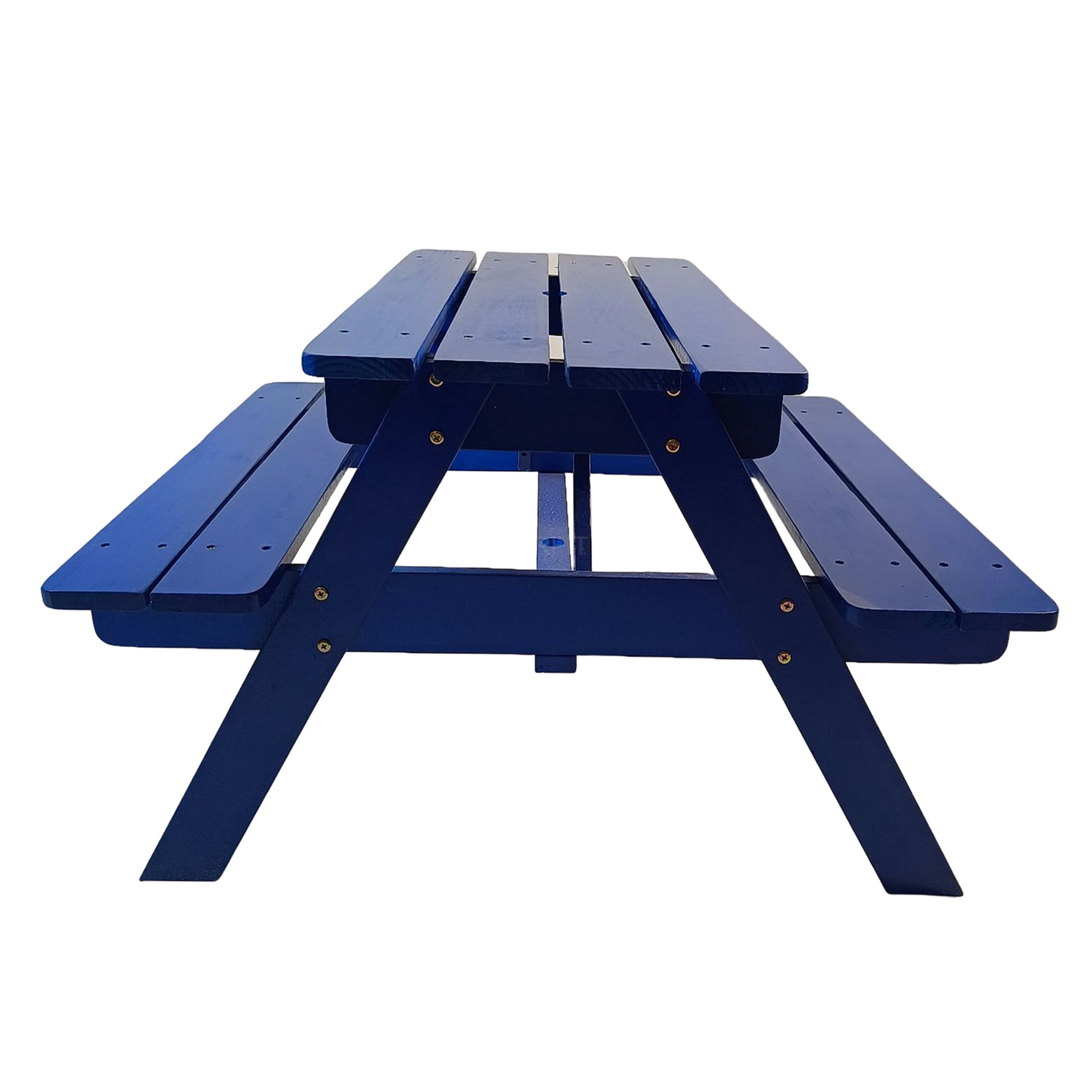 JERFIT Kids Table and Chair Set, Solid Wood Childrens Activity Desk with 2 Chairs, Small Table for Toddlers, Blue