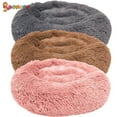thumbnail image 2 of Spencer Pet Dog Cat Calming Bed, Plush Donut Cuddler Round Cushion Bed for Dogs & Cats Self-Warming and Cozy for Improved Sleep "Pink, 50CM", 2 of 6