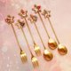thumbnail image 2 of Pentagon Golden Spoon Juego de cucharas de café navideñas, 4 Uds., para café, té, sopa, azúcar, postre, condimento, 2 of 5