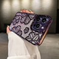 thumbnail image 6 of for iPhone 16 Plus Case with Bling 3D Floral Pattern, Girly Woman Cute Soft TPU Plated Silicone Gradient Glitter Sparkly Case Shockproof Protective Cover for iPhone 16 Plus 6.7" (Purple), 6 of 13