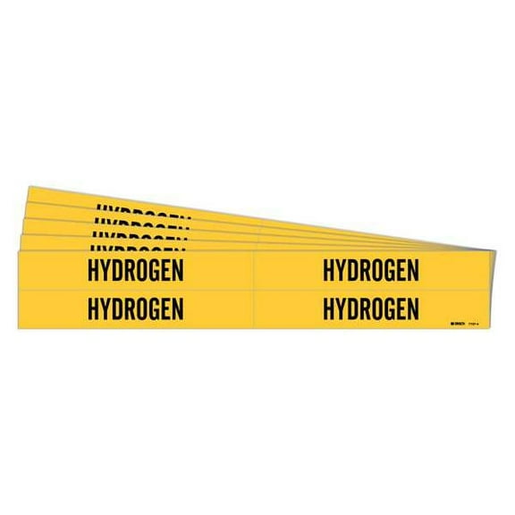 Brady Pipe Marker,Adhesive,Black,Hydrogen,PK5 7157-4-PK