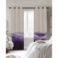 thumbnail image 3 of Purple Beige Ombre Blackout Curtains 39 Inches Long for Bedroom, Minimalist Ocean Waves Linen Thermal Insulated Room Darkening Black Out Window Curtain Panels Grommet Drapes for Living Room, 3 of 8