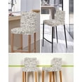 thumbnail image 5 of Grey Paisley Bar Stool Covers Set of 6, Boho Flower Botanical Leaf Branch Stretch Washable Bar Chair Covers with Backs, Removable Pub Counter Height Chair Cover for Kitchen Dining Room Cafe, 5 of 7