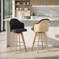 thumbnail image 2 of Ahoy Contemporary Fixed-Height Counter Stool With Natural Bamboo Legs And Round Chrome Metal Footrest - Set Of 2, 2 of 7