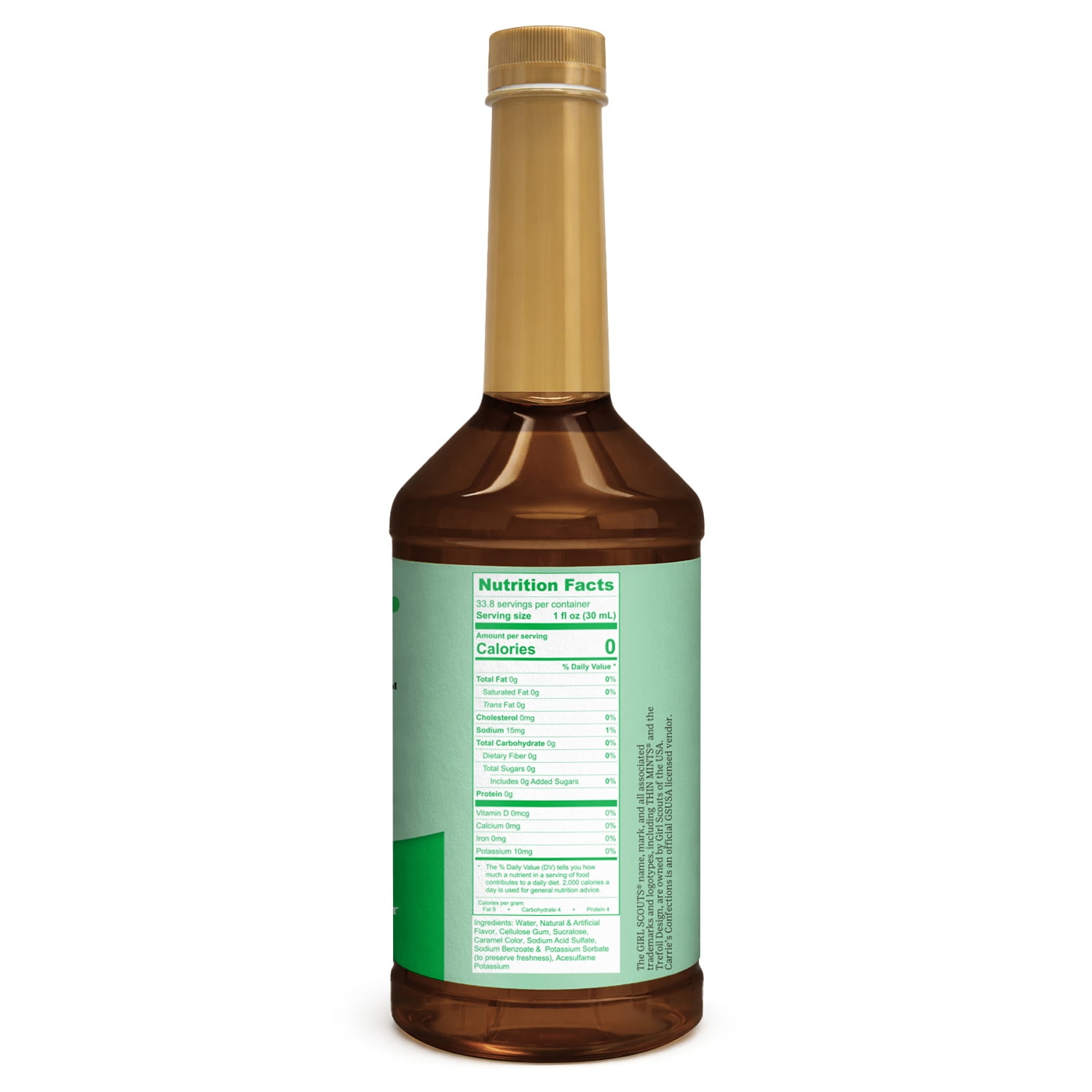 Girl Scouts Thin Mints Sugar Free Syrup, Chocolate Mint Flavor, 1 Liter