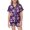 Purple, variant on Baby Girl Outfits Halloween Cartoon Print Short Sleeve Lapel Pocket Top And Shorts 2 Piece Loungewear Girls' Clothing Sets 2 Years-3 Years