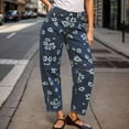 thumbnail image 2 of Xmyrz Pants For Womens 2025 Weekend Retro Jeans Floral Print Denim Pants Loose Straight Leg Trousers Casual Trouser, 2 of 8