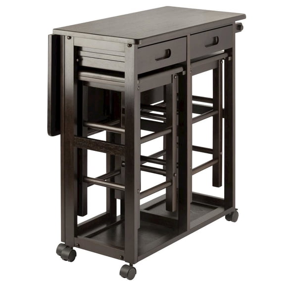 FurniFact Coffee Folding Dining Table with Chairs – Compact Foldable Set for Two