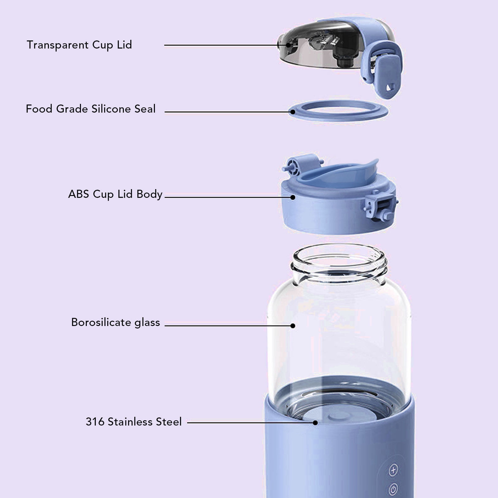 Nieyigj 300ml Portable Bottle Warmer Temperature Control Milk Warmer Smart Heating Cup, White