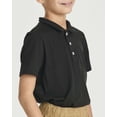 thumbnail image 5 of Real Essentials 3 Pack: Boys' Short Sleeve Jersey Cotton Polo Shirt - Uniform Performance (Ages 4-18), 5 of 6