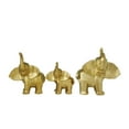 thumbnail image 6 of 12", 11", 8"H Gold Porcelain Ceramic Elephant Sculpture, by DecMode (3 Count), 6 of 8