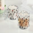 thumbnail image 2 of Yayeee 2 Pack Qtip Holder Bathroom Cotton Swab Canister with Lid Clear Dispenser Set, Black Cartoon Snowmen, 2 of 6
