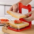 thumbnail image 4 of Cortador y sellador de sándwiches - Descortezador de sándwiches de acero inoxidable - Cortador de galletas para panqueques y sándwiches sin corteza con mantequilla de maní y mermelada para niños,, 4 of 5