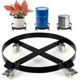 thumbnail image 1 of Ourlova Chariot Tambour à 4 Roues 55 Gallons Robuste Capacité de 1000 Livres Chariot Tambour Caddy avec Supports Croisés Roulettes Pivotantes Roue Conception Anti-Basculement Chariot Tambour avec Frein pour, 1 of 8