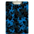 thumbnail image 1 of FMSHPON Bright Blue Black Camo Clipboard Hardboard Wood Nursing Clip Board and Pull for Standard A4 Letter 13x9 inches, 1 of 4