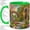 Green, variant on Garden Arch Coffee Mug, Stained Glass Floral Art, Serene Daily Tea Sips