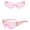 Pink, variant on Glasses Fashion Men Women Star Wrap Around Sunglasses Cycling Rimless Futuristic Sunglasses