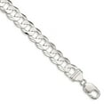 thumbnail image 3 of Sterling Silver 11.9mm Concave Beveled Curb Chain Necklace Size 20, 3 of 7