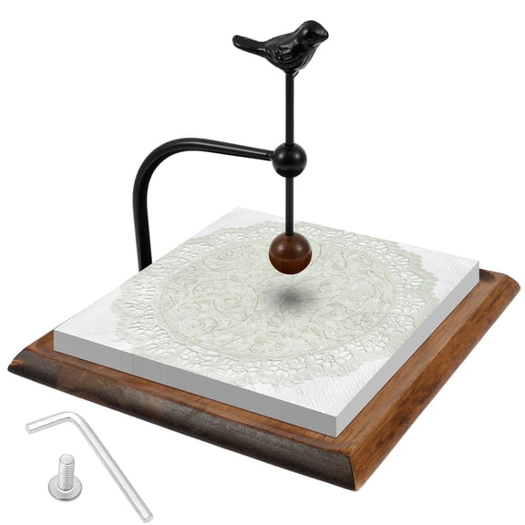 AEVXKHI Wooden Napkin Holder for Table, Napkin Holders for Paper Napkin, Wooden Flat Napkin Holder with Bird-shaped Handle, Cocktail Paper Hand Towel Stand Napkin Dispenser with Weighted Arm