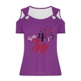 thumbnail image 2 of Tops de Hombro Frío para las Mujeres Día de la Independencia Impreso Fuera Del Hombro Blusa con Cuello en V, Fuera Del Hombro de las Mujeres, 2 of 4