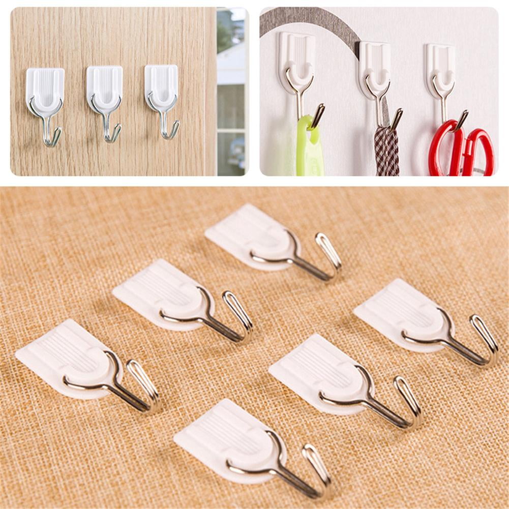 6PCS Strong Adhesive Hook Wall Door Sticky Hanger Holder Kitchen Adhesive Hook 