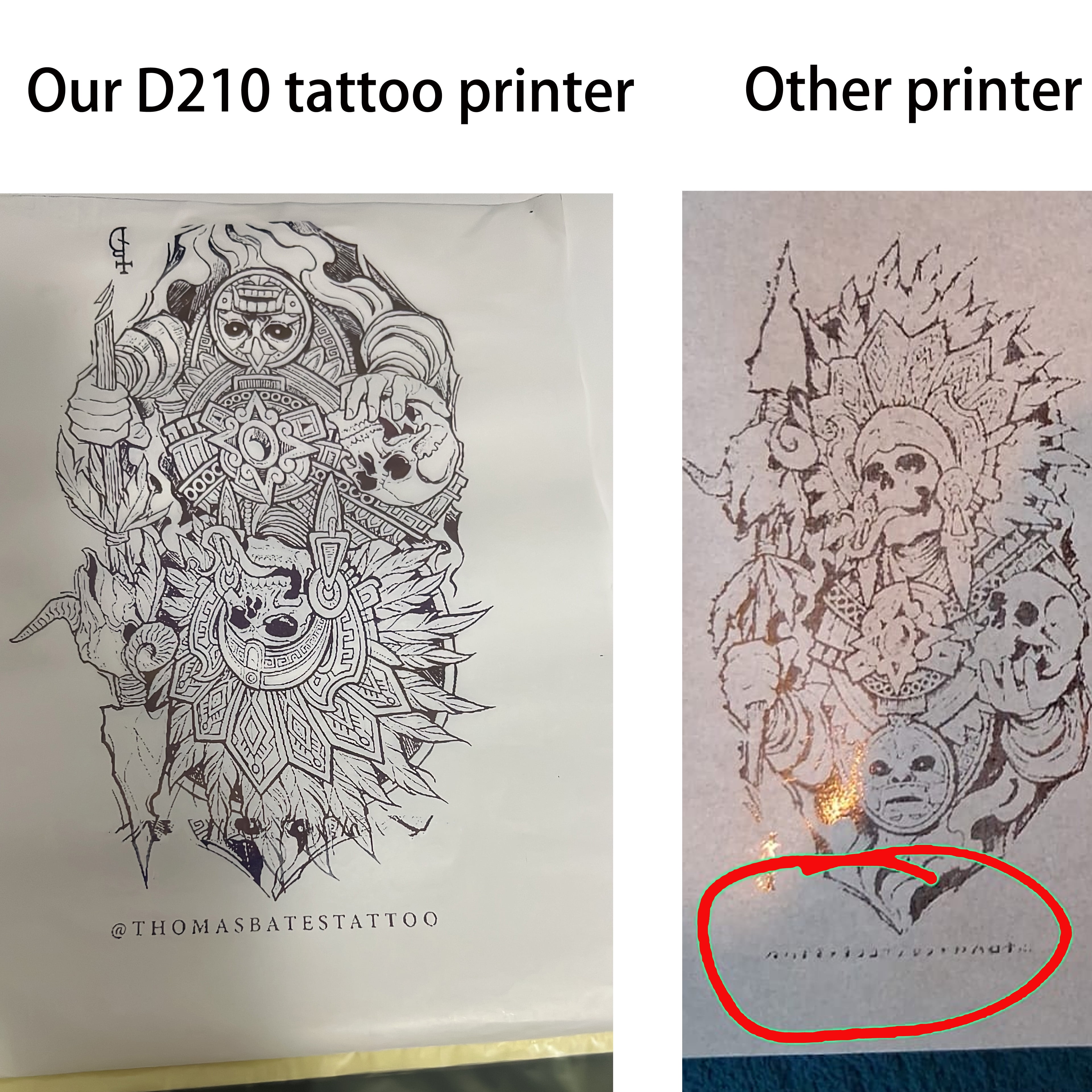 IOOIOO Portable Printer for Tattoo Stencil Transfer Paper, and for 8.5" x 11" Letter Rolled/Folded inkless Thermal Paper