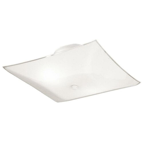 Modern 2 Light White Steel Semi-Flush Low Profile Ceiling Light Fixture