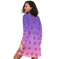 thumbnail image 2 of FORMRS Womens Long Sleeve Nightgowns Crew Neck Sleep Shirt Soft Pajamas Sizes S-3XL, Pixel Love, 2 of 8