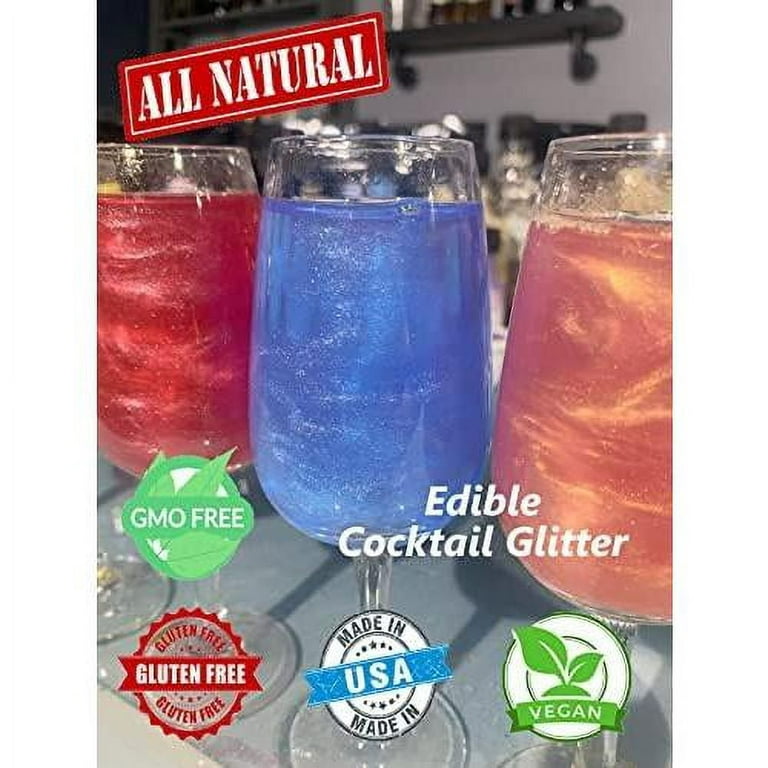 Cocktail Glitter Packs - All Natural Edible Glitter For Drinks, Beverage  Glitter, Champagne Glitter, Drink Glitter (Jewels, 12G) 
