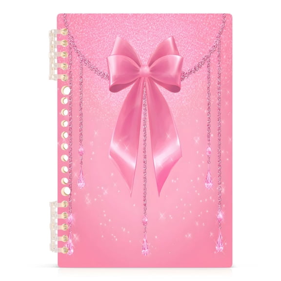 joogoo A5 Spiral Journal Notebook Bow Glitter College Ruled Notebooks 8.3" x 5.7" 1 PC
