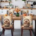 thumbnail image 3 of Fall Hedgehog Chair Covers Set of 4 Animal Oil Painting Texture Chair Back Covers Stretch Removable Washable Slipcovers Protector for Dining Room Kitchen Party Decor, 3 of 5