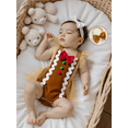 thumbnail image 5 of Miaouyo 0-18 Months Infant Baby Girl Christmas Fall Rompers Gingerbread Man Flying Sleeve Romper Dress Bow Headband Set for Holiday Daily Wear, 5 of 9