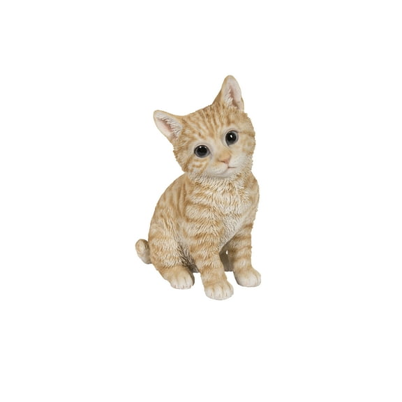 Hi Line Gift 8” Head-Tilting Orange Tabby Kitten Durable Polyresin Figurine