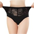 thumbnail image 2 of Womens Underwear Plus Size, Xunlbb Women's Solid Color High Waisted Lace Ice Silk Underwear, 2 of 6
