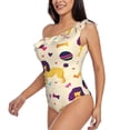 thumbnail image 5 of Daiia Cartoon Poodle Dog Women's One Piece Swimsuits Personalized One Shoulder Swimwear Asymmetric Ruffle Bathing Suits-Medium, 5 of 8
