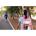 thumbnail image 4 of Clear Transparent Heavy Duty Waterproof Stadium Approved Backpack with Colored Trim and Mesh Side Pockets for Women in Pink, 4 of 9