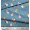 thumbnail image 3 of Soimoi Poly Georgette Fabric Circle,Pig & Sheep Kids Print Fabric by Yard 52 Inch Wide, 3 of 3