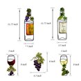 thumbnail image 3 of Wine Metal Wall Art Decor 5 pcs Vintage Red & White Wine Glass Wine Bottle Fake Grape Metal Decoration for Home Kitchen, Living Room, Dining Area, Farmhouse Bar Indoor Outdoor, 11inch, 3 of 5