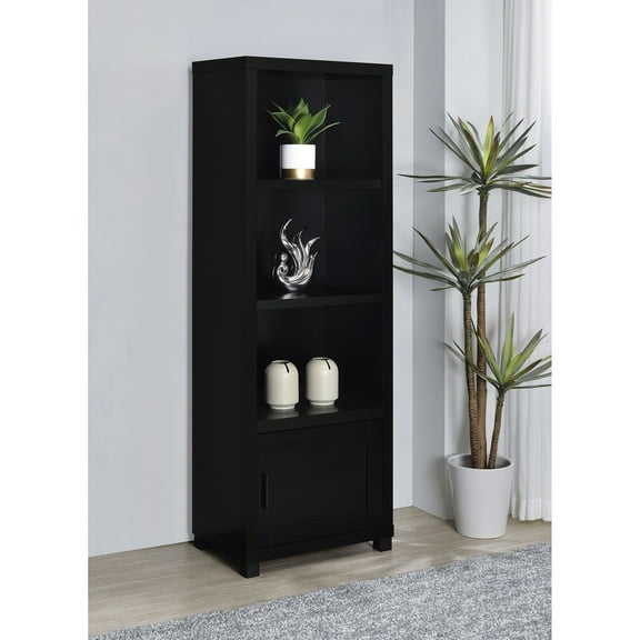 Entertainment Center Sandlin Black 3-shelf Engineered Wood Media Tower,Media Console