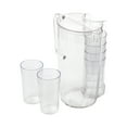 thumbnail image 6 of Mind Reader Pitcher and Cup Set, 8 Cups, Drink Pitcher with Lid, Glass Storage, Serving Set, 6.5"L x 6.5"W x 10.5"H, Clear, 6 of 6