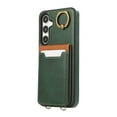 thumbnail image 6 of Wallet Back Case for Samsung Galaxy S24 with Wrist Strap, Stylish Magnetic Card Holder Finger Ring Kickstand PU Leather Lanyard Shockproof Slim Phone Case for Samsung Galaxy S24, Green, 6 of 7
